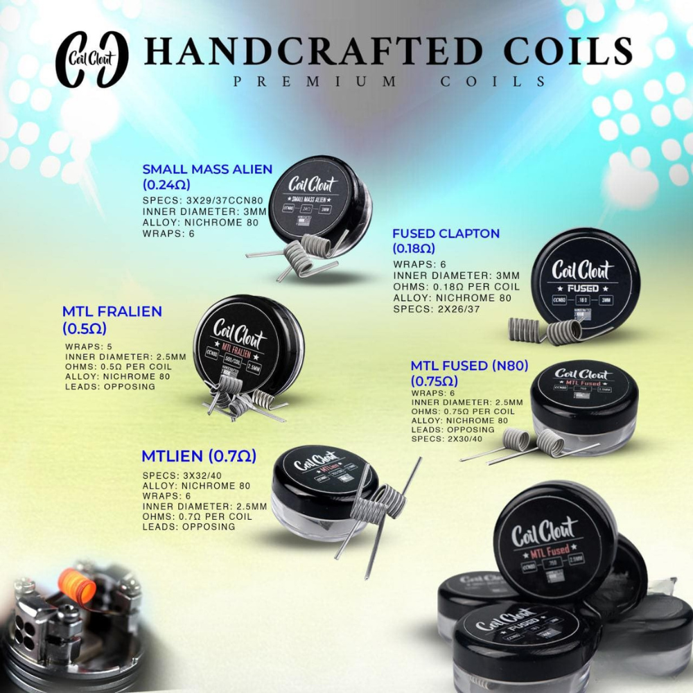 COIL CLOUT HANDCRAFTED COILS PREBUILT CLAPTON COILS FOR RBA (2PCS/BOX) - Image 2