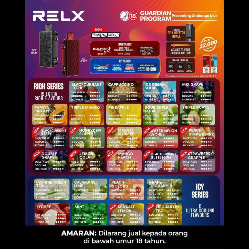 RELX CREATOR 22000 PUFF FLAVOR BY RELX - Image 2